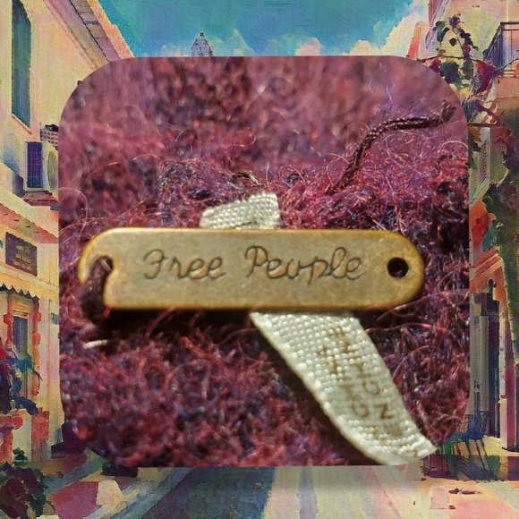 Free People dark purple Alpaca Cowl neck pullover sweater, size XS - Picture 3 of 6